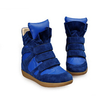 Spring Summer Women Genuine Leather Boots Isabel Marant Leather Boots Height Increasing Sneakers shoes size 35