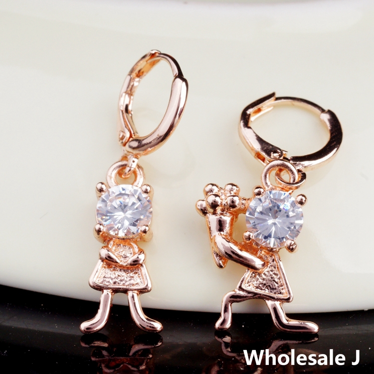 Propose Marriage Style With White Big Shining Stone Lovely Earrings Fashion Shipping Gold Plated Hot Item