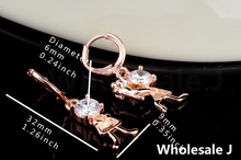 Propose Marriage Style With White Big Shining Stone Lovely Earrings Fashion Shipping Gold Plated Hot Item