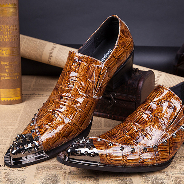 Fashion Runway Stage Men Dress Shoes Genuine Leather Lovely Cartoon