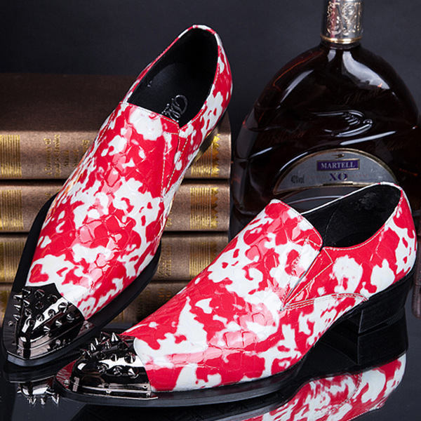 Fashion Runway Stage Men Dress Shoes Genuine Leather Lovely Cartoon