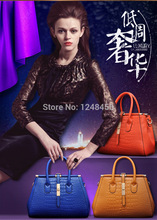 Promotion Free Shipping Hot selling Luxury OL Lady Women Crocodile Pattern Handbag Tote popular leather Bag