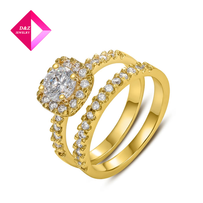 D Z Italina Rigant Fashion Jewelry Imitation Diamond Rings Champagne Gold or Platinum Plated ring series