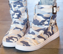 fashion  camouflage students within a single canvas comfort boots,free shipping