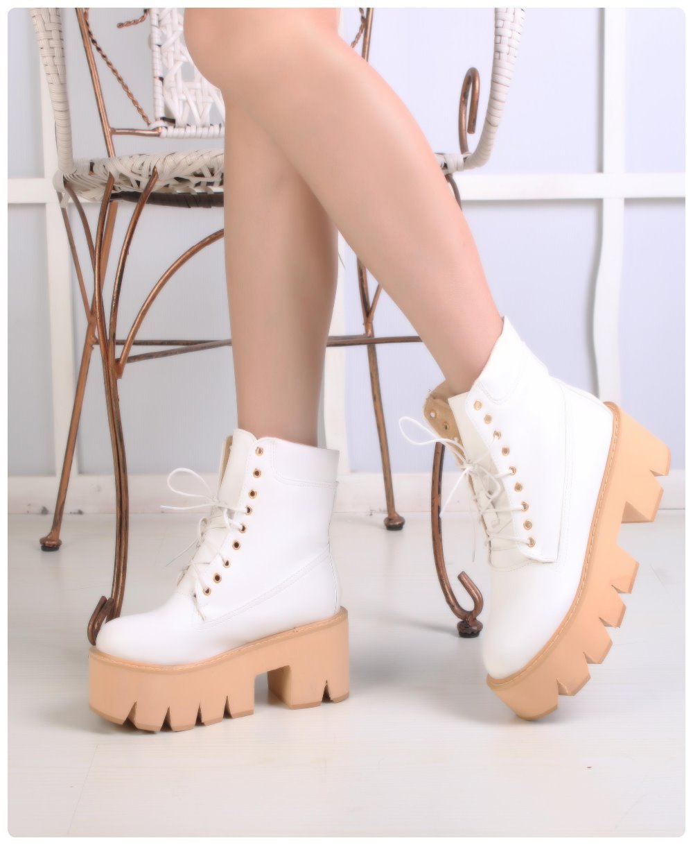 New 2014 Fahion Leisure Women s Lce Up Ankle Boots Shoes Fashion Thick Platform Martin Boots