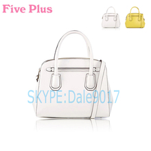 OCHIRLY FIVE PLUS Ladies fashionable OL style medium yellow white PU handbag