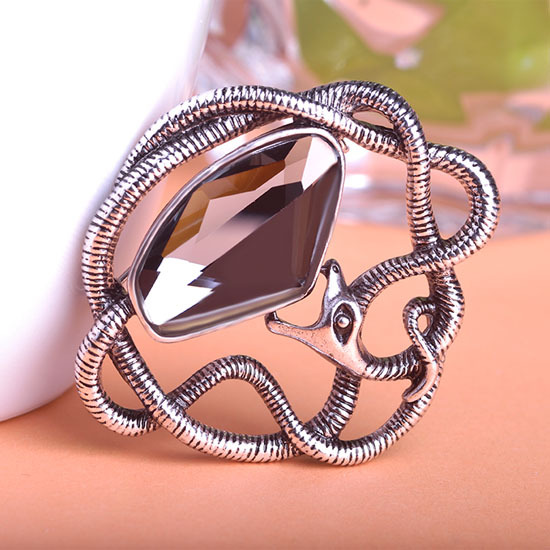 Antique Silver Retro Stylish Vintage Jewelry Snake Brooch Coroa Collar Pin Up Women Wedding Scarf Clips