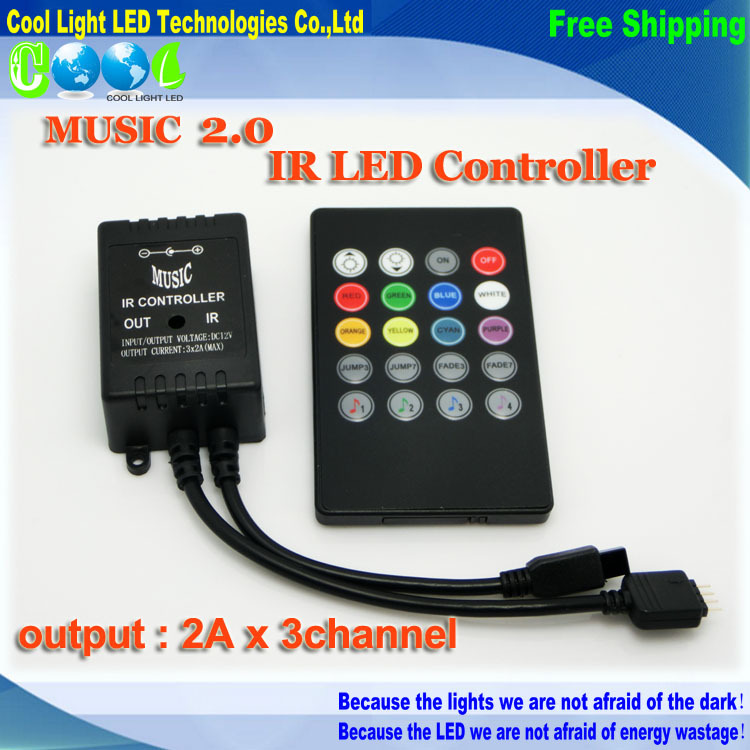 Купить DC12-24v музыки ИК контроллер 20key звуковой датчик для 3528 ...
