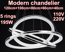 LED Modern Chandelier Lamps Hotel Living Room Fixture Pendant Lustre candelabro 195W 220V 110V 120cm 100cm