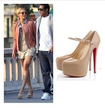 European and American trade big sexy nightclub 14CM high with word buckle waterproof shoes shoes