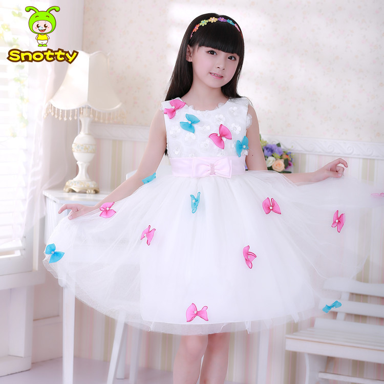 Hot sale brand name white beautiful beach flower girl ...