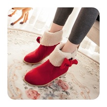 new arrival 2014 women’s shoes bowtie snow boots shoes cotton-padded shoes warm ankle boots free shipping big size 34-43