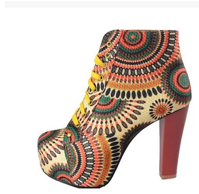 2014 new autumn Sunflower motorcycle boots with high heels Waterproof