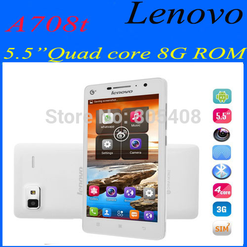 Free shipping In Stock Original lenovo A708t 1GB RAM 8GB ROM Quad Core MTK6582 1 3G