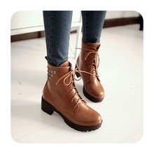 free shipping woman s rivets martin lace up motorcycle boots new arrived fashion woman winter and