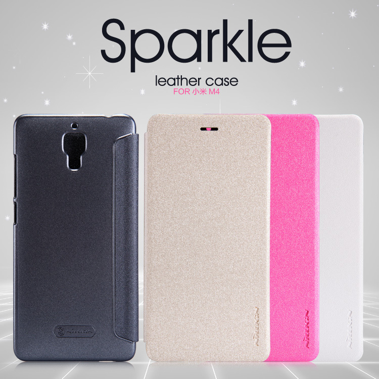Genuine NILLKIN Sparkle Series Flip Luxury PU Leather Case Skin Back Cover for Xiaomi 4 Miui