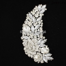 Bridal Brooches For Women Accessories Clear Rhinestone Crystals Drop Flower Brooch Broach Pin for Women Wedding Jewelry 8504
