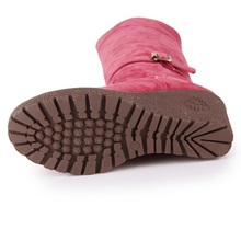 Plus size 34 43 New Winter Snow Boots Women wedges high heeled Buckle Motorcycle half Boots