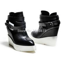 Free shipping 2014brand fashion ankle boots shoes for women wedges boots women s high heeled platform