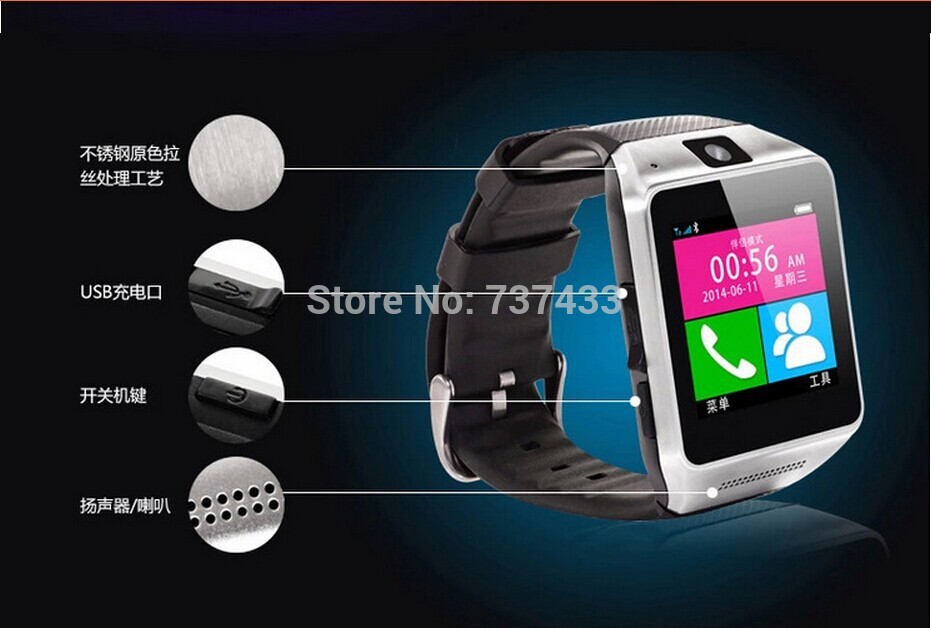 Car Bluetooth Smart Watch GV08 for Android Apple Smart Phone Wrist Watch Wearable Electronic Device Free