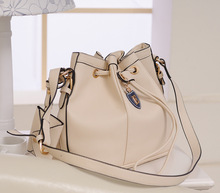 high quality lady fashion pu bag girl joker bag with cloth huge space bucket bag lady
