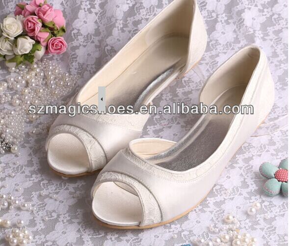 MAGIC BRIDE Lace and Satin Special Shoes Women Office Shoes Party Wedding Flats Dance Shoes Free