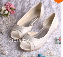 MAGIC BRIDE Lace and Satin Special Shoes Women Office Shoes Party Wedding Flats Dance Shoes Free