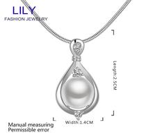 Christmas Gifts Bijoux Women Pearl Pendant Necklace 925 Sterling Silver Lady Pearls Necklaces Fashion Chain Jewelry