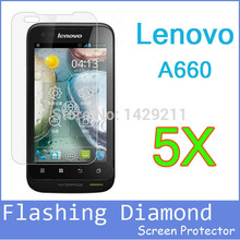 5X New Smartphone Android High Diamond Sparkling LCD Screen Protector Guard Cover Film For Lenovo A660.Free Shipping