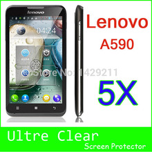 hot sale!5pcs free shipping smartphone screen protector for Lenovo A590,mobile phone ultra-clear A590 LCD protective film