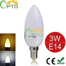 LED Candle Bulb Hot Selling E14 3W LED lamp SMD2835 AC220-240V Warm White/White long life LED light source