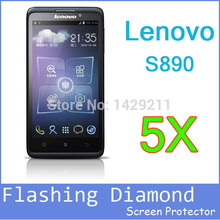 5pcs/lot Dual core Smartphone android Hd Diamond Screen Protector Film For Lenovo lephone S890 890 Free Shipping