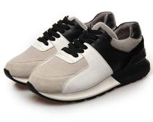 Autumn Women Shoes Matte Leather Flat Shoes Female Genuine Leather Sneakers Platform Mixed Colors Increased Shoes