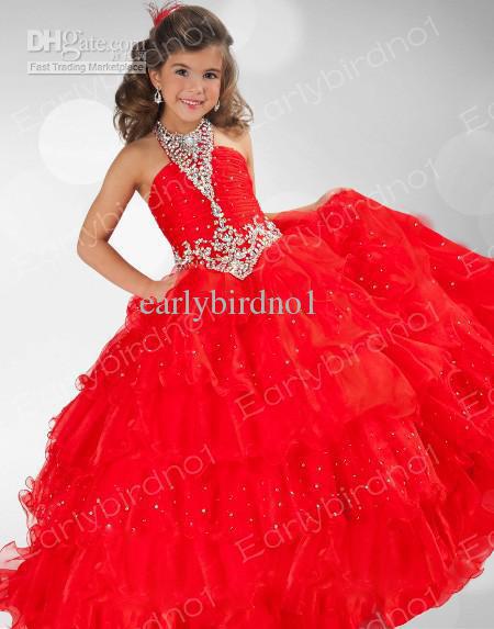 -Pageant-Dresses-Girls-Halter-Crystals-Organza-Princess-Red-Ball-Gown ...