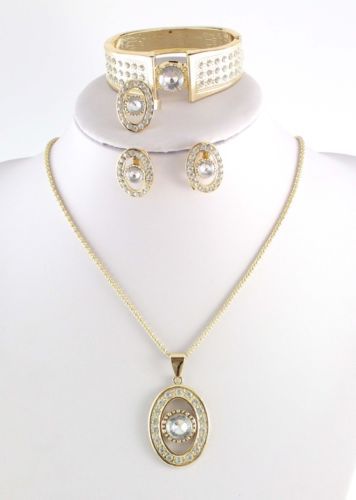 White Australia Crystal Charm Necklace Jewellery Fashion Jewelry Set ...
