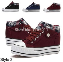3 style High quality 2014 New autumn winter women platform sneakers students Coverse casual sneakers Running