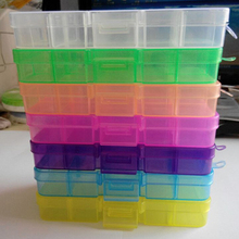 Wholesale 2014 Latest Hot Selling  Plastic 10 Grids Pill Box Craft Organizer Beads Adjustable Jewelry Storage  Loom Bands Case