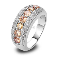 2015 Free Shipping Morganite 925 Silver Ring Size 6 7 8 9 10 New Fashion Women Jewelry Gift For Women