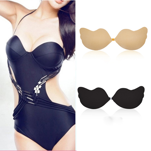Mulheres Backless invisível Silicone Sexy sutiã autoadesivo Push-Up busto