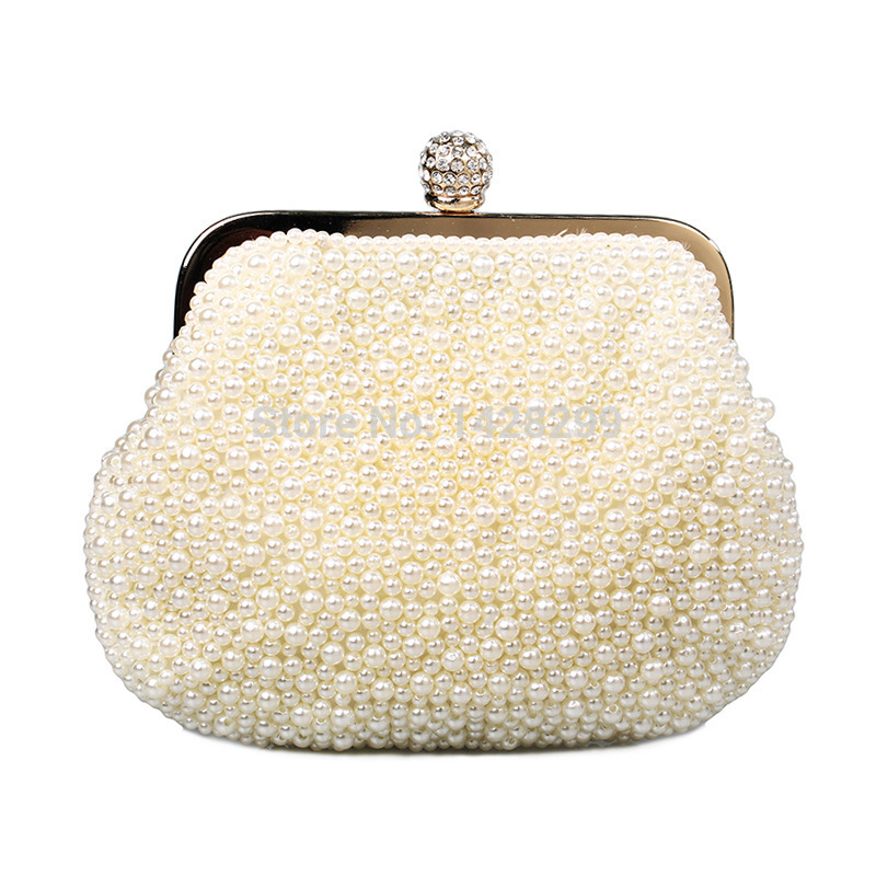 HYSON SHOP Luxury Beading Evening Bag Clutch Purses Women Fashion Soft Case Party Handbags Wedding Bag