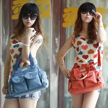Ultra practical Drape Women s Casual Canvas Bag Multi function 2014 New Fashion Women Daily Handbag