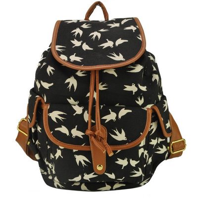 Canvas Women Bag Swallow Printing Backpack For Girl School Bags Women Backpacks Tide Satchel Mochila 