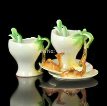  Lovely llama Porcelain Tea Coffee Set 2Cup 2Saucer 2Spoon