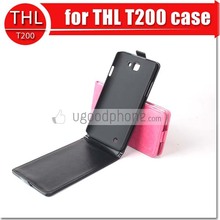 New thl t200 t200c back case cover skin shell leather flip case for thl t200 t200c octa core mobile phone cases free shipping