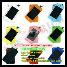 1sets LCD Touch Screen Digitizer For iPhone4 4G with LOGO Contains LCD Back cover Frame Home