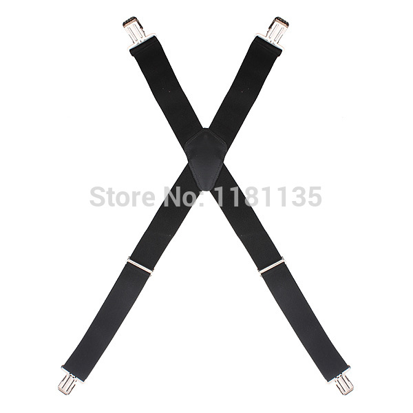 Clip-on para calças durável de Mens Black aparelho suspensor elástica aj