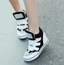 Top quality 2014 Autumn Winter Fashion Comfortable Casual Women Rhinestone Sneakers Wedges The increased Sport shoes