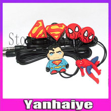 3D Cartoon Anime  3.5mm In-Ear spider superman earphone Headphones  For Mobile Phone MP3 MP4 Free shipping