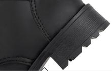 British Style Women Martin Boots Vintage Black PU Leather Short Motorcycle Boots Ladies Casual Lace up