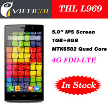Original ThL L969 4G LTE Smart Mobile Phone 5.0” IPS Screen Android 4.4 MTK6582 Quad Core 1GB 8GB GSM/WCDMA/LTE GPS Dual Sim